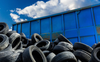 Pile of waste tyres