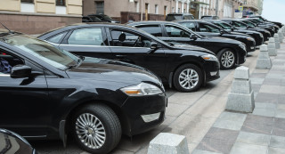 black cars parked