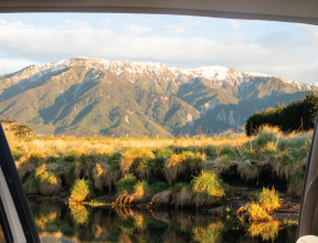 mountain view from car